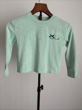 Cat & Jack Mint Crewneck Long-Sleeve Tee with Swan Embroidery XS (4/5)
